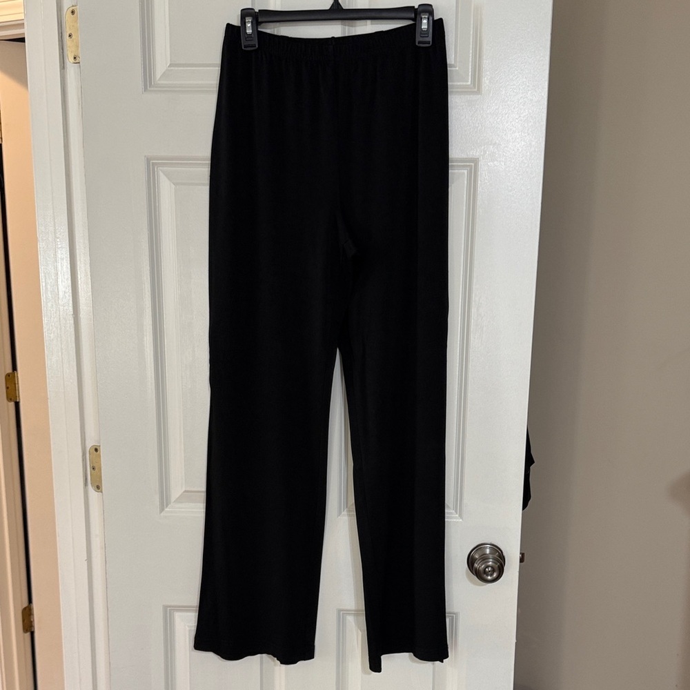 Casadei Classic Black Wide One Leg Slit Pants